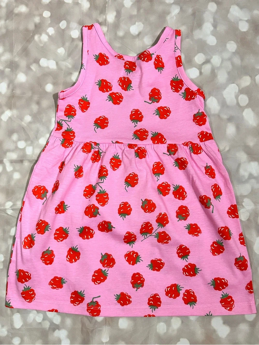 H&M Pink Tank Dress with Red Strawberry Print